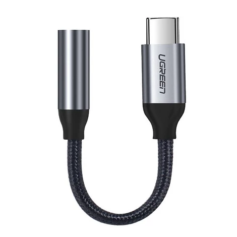 Ugreen 3,5 mm mini jack to USB Type C fejhallgató adapter 10cm - Szürke (30632)