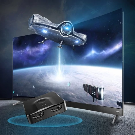 Ugreen HDMI to 2x HDMI elosztó switch 1.4v CEC 3D HDCP1.4 4K 30Hz 10,2 Gbps EDID - Fekete (50966)