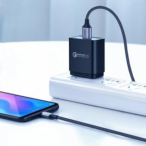 Ugreen USB - USB Type C cable Quick Charge Gyorstöltő adat és töltőkábel 3.0 3A 1m - Szürke (60126)