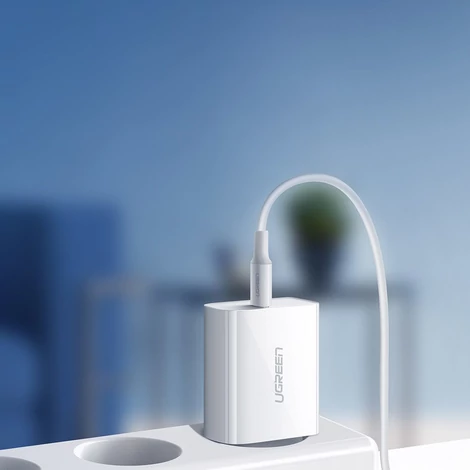 Ugreen USB C Power Delivery 3.0 Quick Charge 4.0+ gyorstöltős hálózati fali töltő 18W 3A - Fehér (60450)