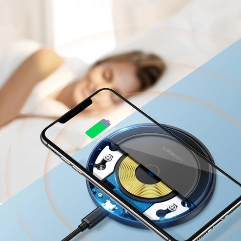 ugreen Vezeték nélküli Qi töltő 10W - Fekete (60470)