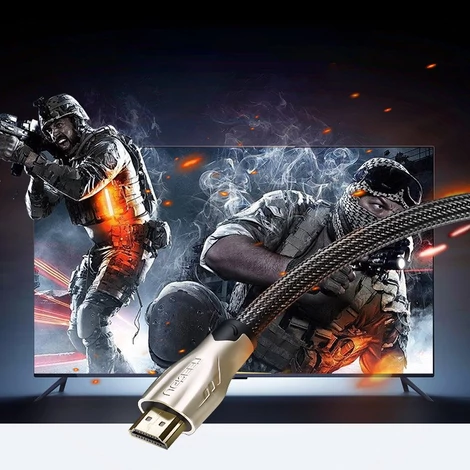 Ugreen HDMI tartós szövet kábel 19 pin 1.4v 4K 60Hz 3D 30AWG 5m - Arany (11193)