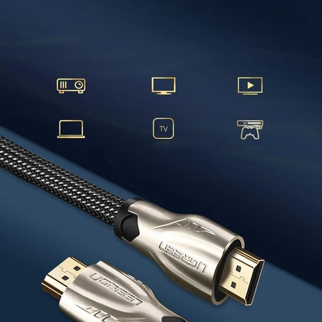 Ugreen HDMI tartós szövet kábel 19 pin 1.4v 4K 60Hz 3D 30AWG 5m - Arany (11193)