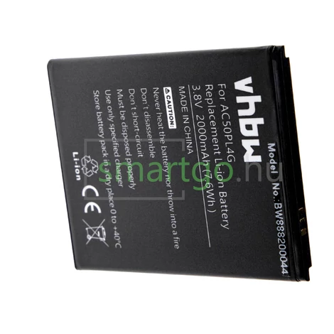 VHBW Telefon akkumulátor akku Archos AC50PL4G - 2000mAh, 3.8V, Li-ion