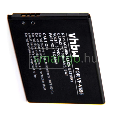VHBW Telefon akkumulátor akku TLi014A2 - 1400mAh, 3.7V, Li-ion