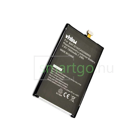 VHBW Telefon akkumulátor akku Acer BAT-D10, CA325685G - 1900mAh, 3.8V, Li-polymer