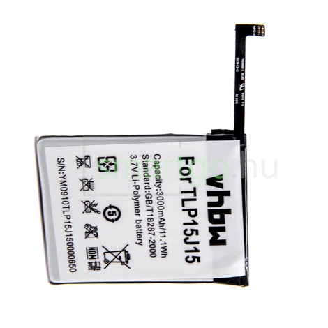 VHBW Telefon akkumulátor akku Wiko TLP15J15 - 3000mAh, 3.8V, Li-polymer