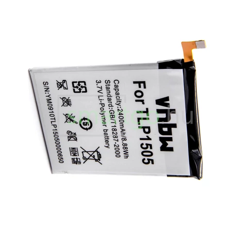 VHBW Telefon akkumulátor akku TLP1505 - 2400mAh, 3.8V, Li-polymer