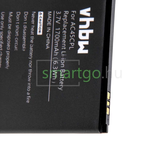 VHBW Telefon akkumulátor akku Archos AC45CPL, AL45CPL - 1700mAh, 3.7V, Li-ion