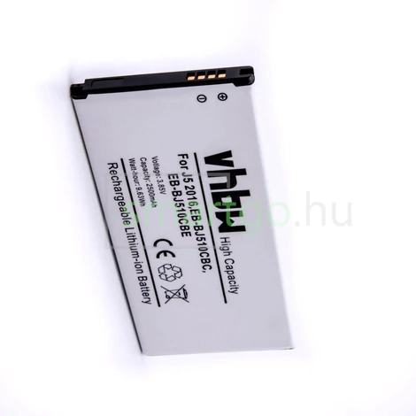 VHBW Telefon akkumulátor akku Samsung EB-BJ510CBC, EB-BJ510CBE - 2500mAh, 3.85V, Li-ion