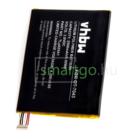 VHBW Telefon akkumulátor akku Vodafone TLp025A1 - 2500mAh, 3.8V, Li-polymer