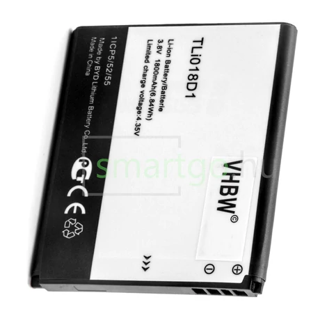 VHBW Telefon akkumulátor akku Alcatel TLi018D1 - 1800mAh, 3.7V, Li-ion