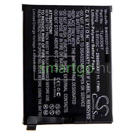VHBW Telefon akkumulátor akku Alcatel TLp030K7 - 2900mAh, 3.85V, Li-polymer