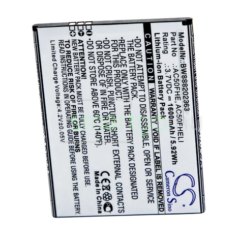 VHBW Telefon akkumulátor akku Archos AC50FHE, AC50FHELI - 1600mAh, 3.7V, Li-ion