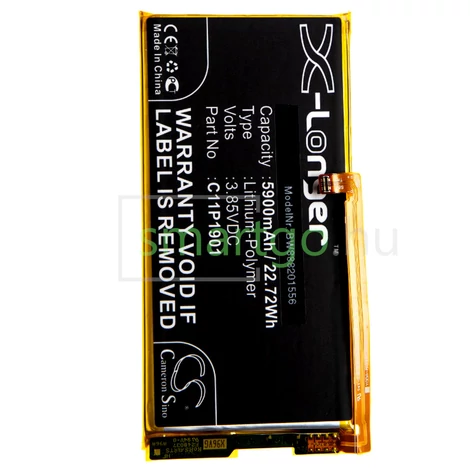 VHBW Telefon akkumulátor akku Asus 0B200-03510300, C11P1901 - 5900mAh, 3.85V, Li-polymer