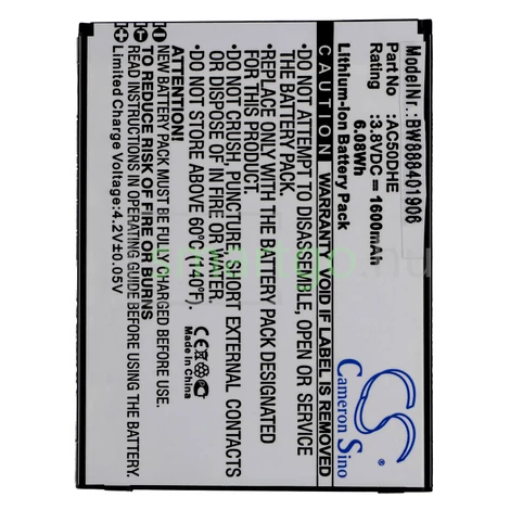 VHBW Telefon akkumulátor akku Archos AC50DHE - 1600mAh, 3.8V, Li-ion