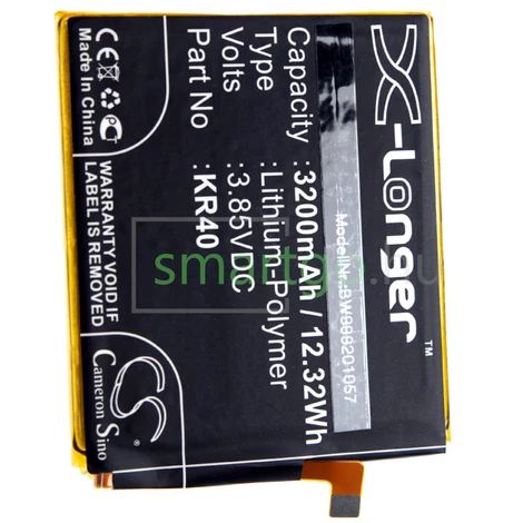 VHBW Telefon akkumulátor akku Motorola KR40, SB18C43602 - 3200mAh, 3.85V, Li-polymer