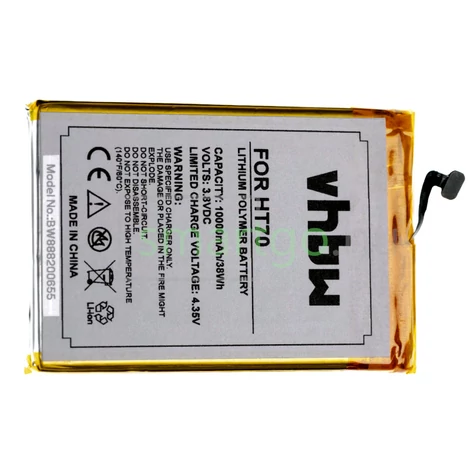 VHBW Telefon akkumulátor akku HomTom HT70 - 10000mAh, 3.8V, Li-polymer