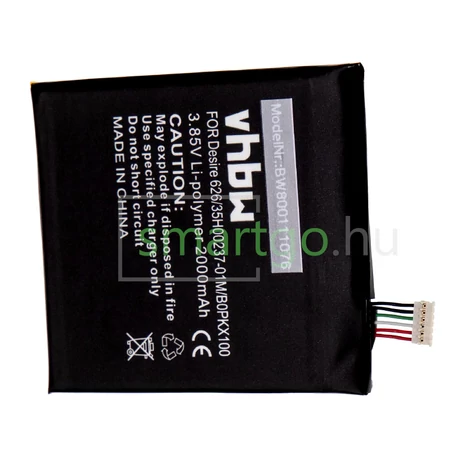 VHBW Telefon akkumulátor akku HTC 35H00237-00M, 35H00237-01M - 1900mAh, 3.8V, Li-ion