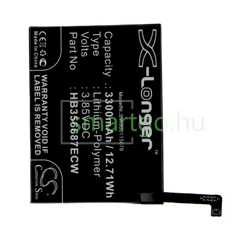 VHBW Telefon akkumulátor akku Huawei HB356687ECW - 3300mAh, 3.85V, Li-polymer
