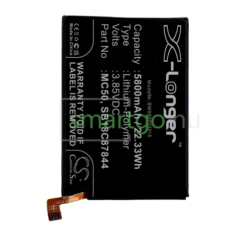 VHBW Telefon akkumulátor akku Motorola MC50, SB18C87844 - 5800mAh, 3.85V, Li-polymer