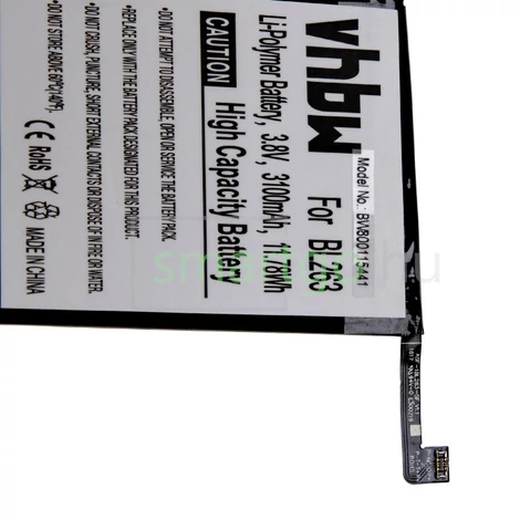 VHBW Telefon akkumulátor akku Lenovo BL263 - 3100mAh, 3.85V, Li-polymer