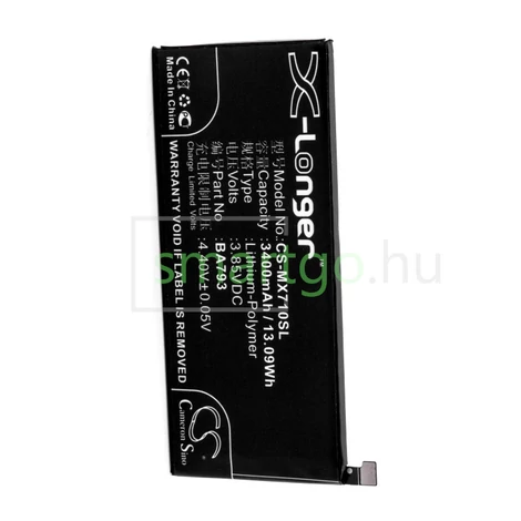 VHBW Telefon akkumulátor akku Meizu BA793 - 3400mAh, 3.85V, Li-polymer