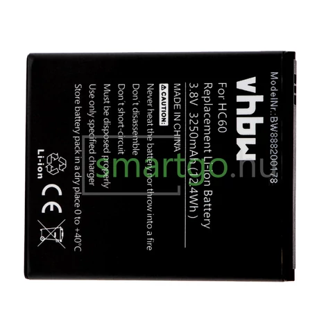 VHBW Telefon akkumulátor akku Motorola HC60 - 3250mAh, 3.8V, Li-polymer