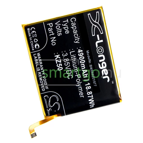 VHBW Telefon akkumulátor akku Motorola KZ50 - 4900mAh, 3.85V, Li-polymer