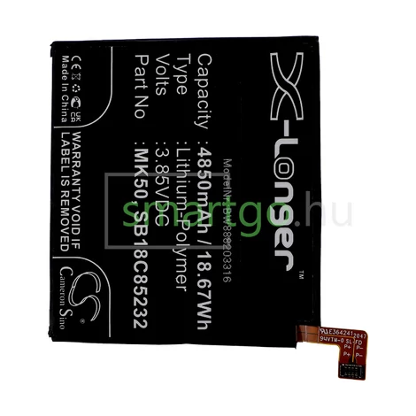 VHBW Telefon akkumulátor akku Motorola MK50, SB18C85232 - 4850mAh, 3.85V, Li-polymer