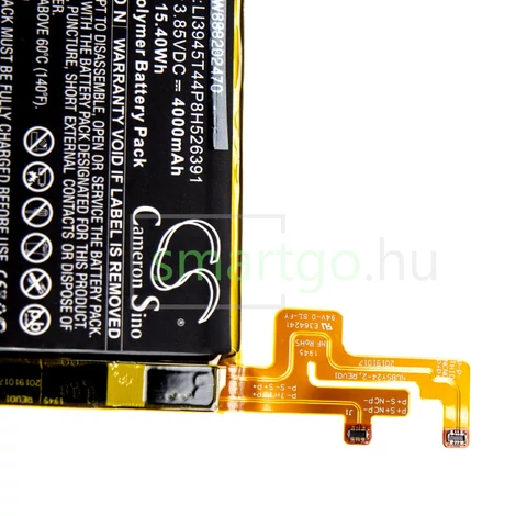 VHBW Telefon akkumulátor akku ZTE / Nubia LI3945T44P8H526391 - 4000mAh, 3.85V, Li-polymer