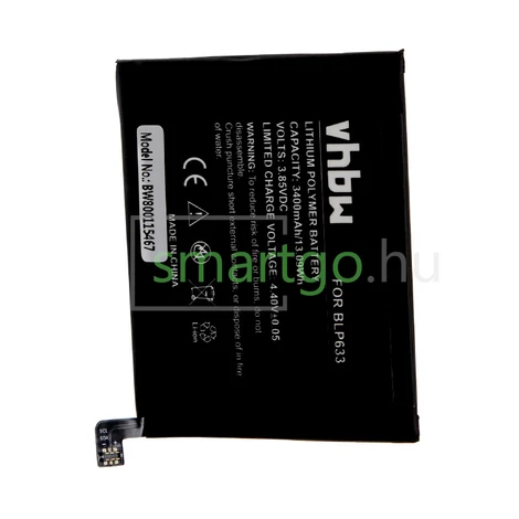 VHBW Telefon akkumulátor akku OnePlus BLP633 - 3400mAh, 3.85V, Li-polymer