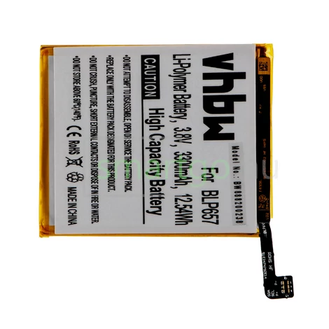 VHBW Telefon akkumulátor akku OnePlus BLP657 - 3300mAh, 3.85V, Li-polymer