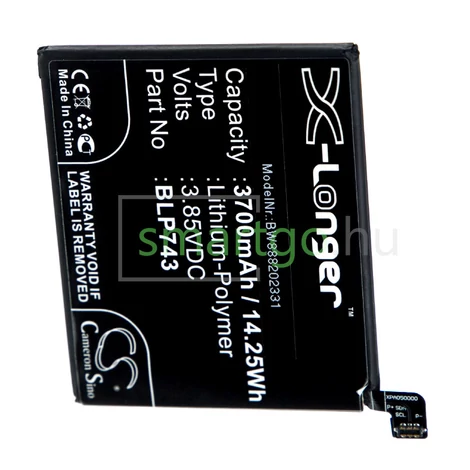 VHBW Telefon akkumulátor akku Oneplus BLP743 - 3700mAh, 3.85V, Li-polymer