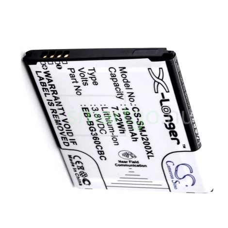 VHBW Telefon akkumulátor akku Samsung EB-BG360BBE - 1900mAh, 3.8V, Li-ion, NFC