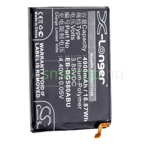 VHBW Telefon akkumulátor akku Samsung EB-BG580ABU, GH82-18701A - 4900mAh, 3.85V, Li-polymer