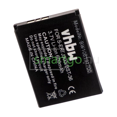 VHBW Telefon akkumulátor akku Sony BST-36 - 600mAh, 3.7V, Li-ion