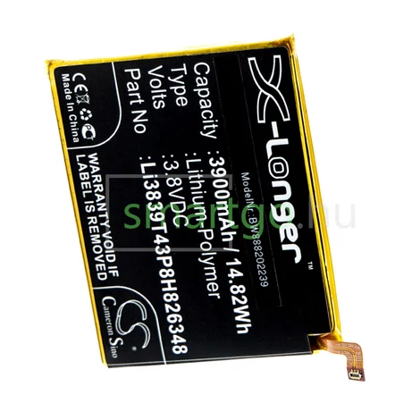 VHBW Telefon akkumulátor akku ZTE Li3839T43P8H826348 - 3900mAh, 3.8V, Li-polymer