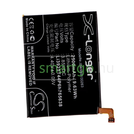 VHBW Telefon akkumulátor akku ZTE Li3925T44P6h765638 - 2500mAh, 3.85V, Li-polymer