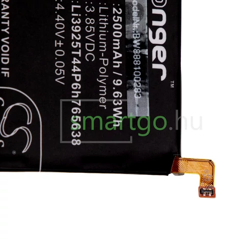 VHBW Telefon akkumulátor akku ZTE Li3925T44P6h765638 - 2500mAh, 3.85V, Li-polymer