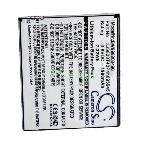VHBW Telefon akkumulátor akku ZTE Li3820T43P4h695945 - 1900mAh, 3.8V, Li-ion